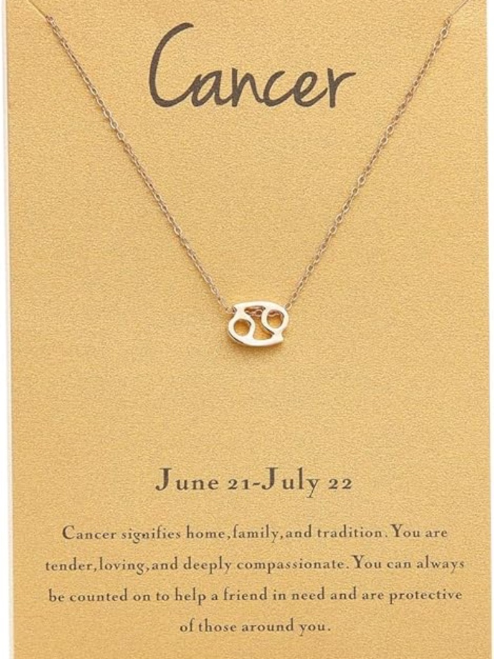 Cancer Zodiac Sign - Women's Gold Plated Necklace